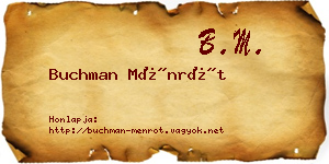 Buchman Ménrót névjegykártya